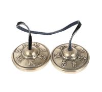 SUPVOX Handmade Buddhist Cymbal Bell Pure Copper Meditation Bell for Yoga Small White Cymbals Six True Words for Yoga Sessions