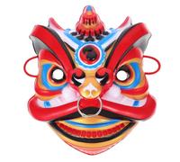 SUPVOX Handmade Chinese Dancing Lion Mask Full Face Traditional Eastern Performance Prop for Halloween Cosplay Party Favor Lifelike Design for Stage Shows and Annual Events