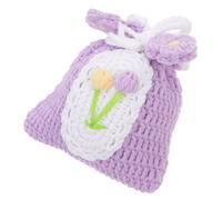 SUPVOX Handmade Crochet Coin Purse Small Drawstring Tulip Change Bag Mini Pouch for Travel Ladies Wallet Girls Accessories