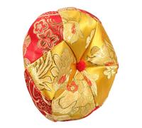 SUPVOX Handmade Golden Cloth Sound Bowl Pad Decorative Cotton Cushion for Meditation Singing Bowls Artistic Wooden Fish Mat for Buddhist Temple Use