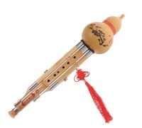 SUPVOX Handmade Hulusi Bamboo Flute in Key C with Two Sub and One Plunger, Acoustic Fidelity Pure and Comfortable to Play, Elegant Appearance Ethnic Musical Instrument for Random Style