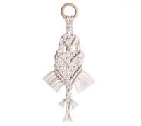 SUPVOX Handmade Nordic White Tassel Wall Hanging Decor Macrame Style Wall Ornament for Home and Bedroom Bohemian Woven Adornment for Interior Decoration