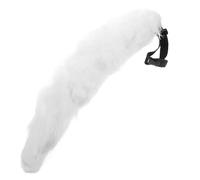 SUPVOX Handmade Plush Faux Fur Animal Tail, White Furry Canine and Wild Animal Cosplay Tail Accessory for Halloween Costume and Role Play