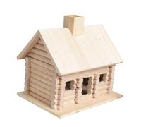 SUPVOX Handmade Solid Wood Bird Nest with Wide Entrance Outdoor Wooden Birdhouse for Garden Balcony DIY Paintable Natural Pine Nesting Box for Small Birds Like Canary Parrot Lark and
