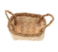 SUPVOX Handwoven Miniature Basket Portable Dollhouse Decor with Traditional Craftsmanship for Mini House Supplies and Photography Props Brown Square Mini Shopping Basket for Scene Display