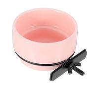 SUPVOX Hanging Ceramic Bird Feeder with Removable Bowl Multi Functional Parrot Dish for Indoor Outdoor Use Easy to Clean Elegant Pink Design for Feeding Watering Birds