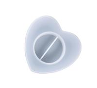SUPVOX Heart Shape Candle Holder Mold for DIY Crafts Candle Stick Mold Simple Crystal Epoxy Mould for Home Decor and Tea Light Holder Making