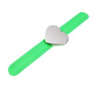 SUPVOX Heart Shape Silicone Slap Bracelet Wrist Band with Strong Magnet for Needle Holding Wrist Decor Barbers Sewing and Friends in Green