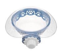 SUPVOX Heart-shaped Hanging Dog Bowl Pet Feeder with Fixed Mount Sturdy Plastic Blue Pet Food Bowl for Dog Kennel Crates
