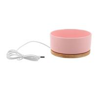 SUPVOX Heated Cat Water Bowl USB Powered 350Ml Pink Ceramic Thermal Pet Drinking Warmer for Indoor and Outdoor Use, Small Size Kitten Feeding Station