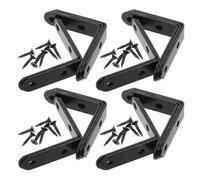 SUPVOX Heavy Duty Iron L Shaped Corner Bracket for Door and Bookshelves 20pcs with Painted Black Surface and Precut Holes , Angle Support Braces Prevents Tilting and Sagging in Homes