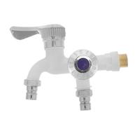 SUPVOX High Temperature Resistant Dual Control Garden Faucet with Splash and Antifreeze Features Plastic Outdoor Water Spigot for Kitchen and Sink Inlet Outlet Connector