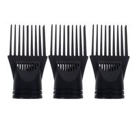 SUPVOX High Temperature Resistant Hair Dryer Comb 3Pcs Hair Pik Blow Dryer Mouth Nozzle Diffuser Attachment Hairdressing Salon Barber Comb for Fine Wavy Curly Hair Accessories (Black)
