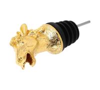 SUPVOX Horse Head Wine Pourer and Stopper, Gold Alcohol Bottle Pour Spout with Leak-Proof Seal, Decanter Cap for Whiskey, Liquor, and Wine Bottles, Bar Accessories for Home and Party Use