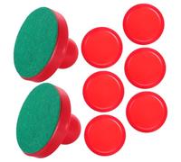 SUPVOX Ice Hockey Table Game Accessories with Red Pushers Red Pucks and Felt Covers Replacement Parts for Table Hockey Training Convenient for Game Fun