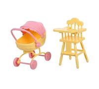 SUPVOX Includes Realistic Stroller Highchair for Imaginative Play Compact Design for Spaces Doll Furniture for Creative