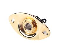 SUPVOX Indented 6.35mm Guitar Output Jack Socket with Copper Contact and Mounting Screws Golden Oval Electric Guitar Input Plug for Bass