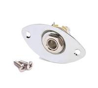 SUPVOX Indented Oval Pickup Jack Socket for Electric Guitar Bass Silver Durable Input Output with Mounting Screws Replacement for Broken