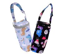 SUPVOX Insulated Bottle Bag and Nursing Bottle Cover for Baby Stroller, Thermal Feeder Pouch with Portable Design, Gray and Dark Color, 2pcs Set for Infant Feeding on The Go