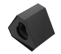 SUPVOX Interview Microphone Flag Station, Plastic Mic Logo Cube for News Reporters, Hosts, Public Speaking, Black, 10 x 8.8 x 6.8 cm