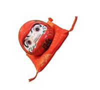 SUPVOX Japanese Luck Daruma Ornament Ceramic Coin Bank with Cushion Compact Daruma Doll Decor for Home Office Bedroom and Living Room Fortune and Wealth Symbol Stable Tumbler Shape for