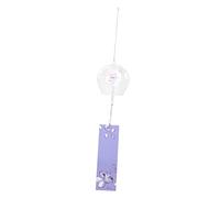 SUPVOX Japanese Style Glass Wind Chime with Floral Pattern Lightweight Durable Outdoor Hanging Bell for Patio Balcony Garden Decoration Melodious Sound Home Ornament
