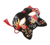 SUPVOX Japanese Style Half Face for Cosplay Party, Hand-painted Cat Costume Mask with Goldfish Bubble Design, Halloween Accessory