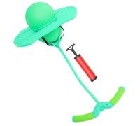 SUPVOX Jumping Ball with Handle and Pump for Outdoor Exercise Fun Includes Air Needle and Strap Funny Sports for Boys and Random Strap Color Green Ball Random Color