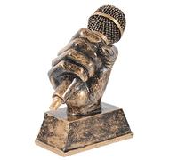 SUPVOX Karaoke Trophy Microphone Music Award Trophies Resin Craftwork for Home Decor Mini Singing Competition Prize