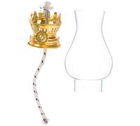 SUPVOX Kerosene Lamp Wick Holder Metal Fitting Glass Globe Compatible 3.5Cm Containers Suitable for Antique Oil Lamps