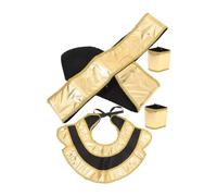 SUPVOX King Pharaoh Costume Set Egyptian Belt Collar Wristbands Authentic Ancient Egyptian Jewelry for Men Historical Accuracy Cosplay Halloween Party Role Play Accessory