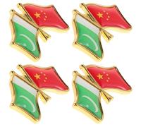 SUPVOX Lapel Pins with Pin Back Design Pakistan China Friendship Flag 4pcs Alloy Brooches Suitable for Jackets and Backpacks for Gifting and Business Meetings