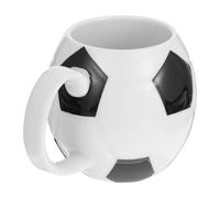 SUPVOX Large Capacity Ceramic Coffee Mug with Football Pattern, Comfortable Grip and Smooth Surface, Elegant Design for Football Matches and Everyday Drinkware