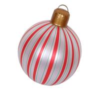 SUPVOX Large Inflatable Christmas Balls Outdoor Ornaments PVC Holiday Decorations with Stripe Pattern for Lawns Gardens Front Doors Easy Quick Setup