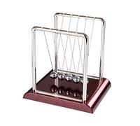 SUPVOX Large Shaped Newton Pendulum Ball with Red Base Metal Perpetual Motion Cradle for Office Desk Decoration and Educational Physics Gift