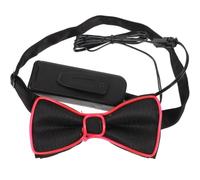 SUPVOX LED Glowing Bow Tie, Pink Light up Party Costume Accessory | 2 X Aa Batteries, Black Polyester and Plastic Build, Copper Wire Detail, for Men and Costume Parties