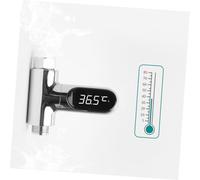 SUPVOX LED Water Temperature Gauge for Bath with High Precision Sensor Battery Flow Powered Monitor Rotatable LED Display Measuring Range Silver Design