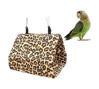 SUPVOX Leopard Print Parrot Hammock Nest Canvas Sleeping Bed Swing Bird House Small 17x11x15cm Indoor Bird Cage Accessory
