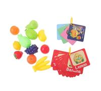 SUPVOX Lifelike Fake Fruit Flash Cards for Early Education Plastic Montessori for Language Development Fine Motor Skills Healthy Eating Awareness Learning Tool