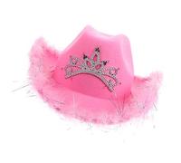 SUPVOX Light Up Cowboy Hat for Independence Day Breathable Cosplay Hat for Women Party Decoration Photo Prop with Trim for Festivals Costume Events