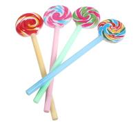 SUPVOX Lollipop Gel Roller Pens 4pcs Set with Smooth Writing Gel Ink for School Writing and Note Taking, Multi-color Student Stationery Supplies and Office Use