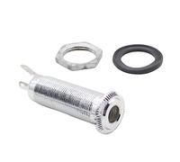 SUPVOX Long Cylinder Metal Electric Guitar Jack Output Socket Silver for Guitar and Bass with Full-contact Barrel Connection