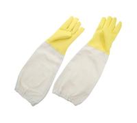 SUPVOX Long Sleeve Pu Beekeeping Gloves Elastic Cuffs Canvas Sleeves Ventilated Protective Gloves Beekeeper Hand Safety Xxl
