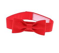 SUPVOX Lovely Bow Tie Collar for Dogs Soft Canvas Design Comfortable and Breathable Pet Accessory for Photo Shoots Red S