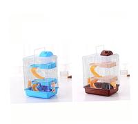 SUPVOX Luxury Three-Layer Hamster Cage Castle Design 23x17x45cm Portable PET House for Small Animals Light Blue Villa Cage Accessories