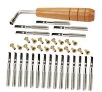 SUPVOX Lyre Harp String Pegs and Nails with Metal Rivets and Wrench High Grade Wood Tuning Pegs Replacement Accessories for Lyre Harp Tuning and Repair Professional Instrument Fixing Kit