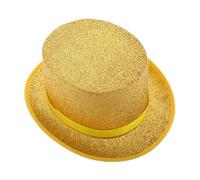 SUPVOX Magician Gold Top Hat for Adults Lightweight Portable Victorian Dress Hat for Halloween Costume and Party Favors for Stage Performances and Dress Up Events