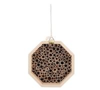 SUPVOX Mason Bee House Nesting Box Garden 6.48x6.48x3.34in Wooden Elegant Beige Box Provides Safe Habitat Promotes Biodiversity Decorative Shelter for Butterflies and Insects