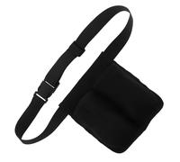 SUPVOX Massage Bottle Holder with Adjustable Belt and Dual Pockets, Black Cloth Waist Organizer for Essential Oil Bottles, Multifunctional Design Suitable for Therapists and Home Travel