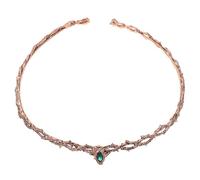 SUPVOX Medieval Crown Vintage Goth Thorn Design Headpiece Emerald Gems for Women Wedding Birthday Party Cosplay